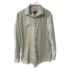 J.Ferrar Mens Super Slim Fit Long Sleeve Button-Up Shirt L #C-6-9